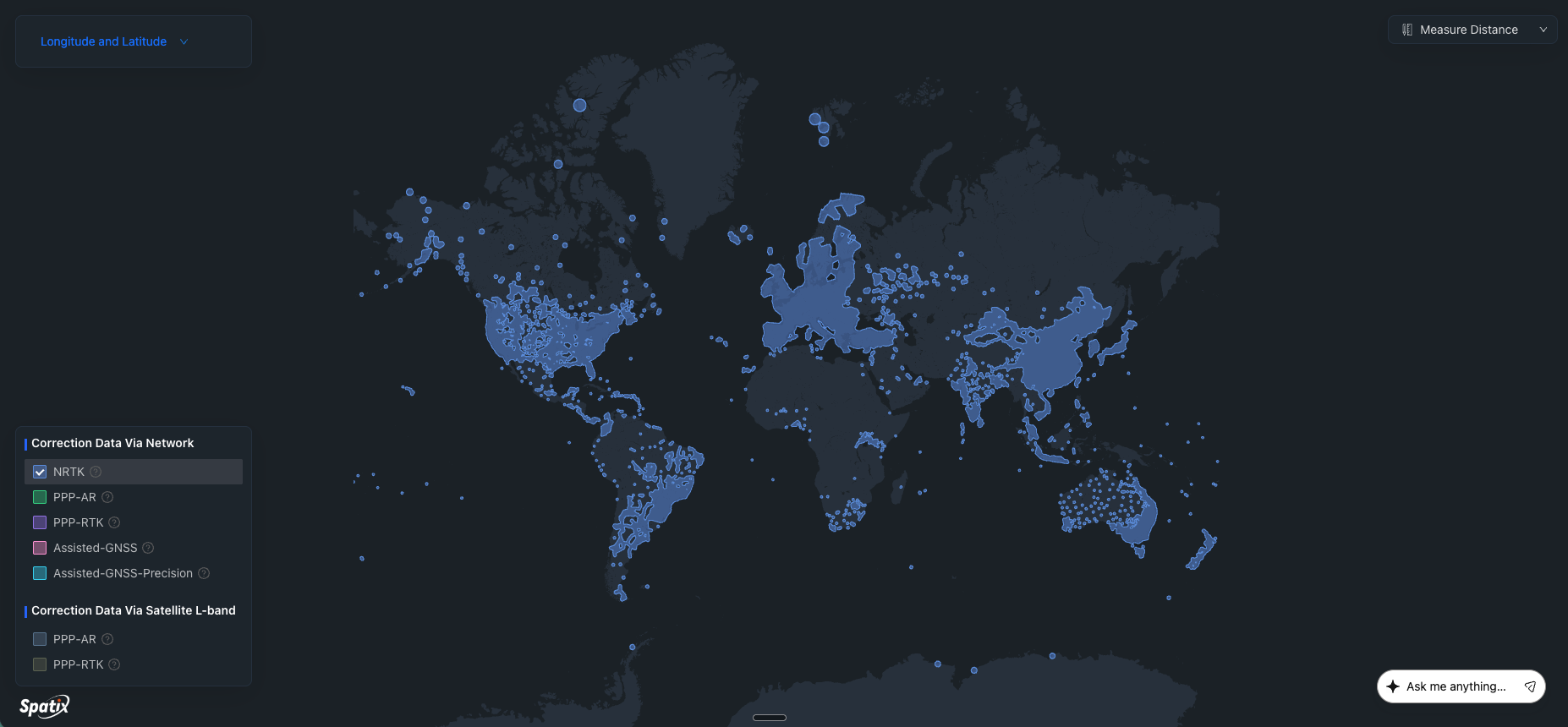 Mapa zasięgu SpatiX